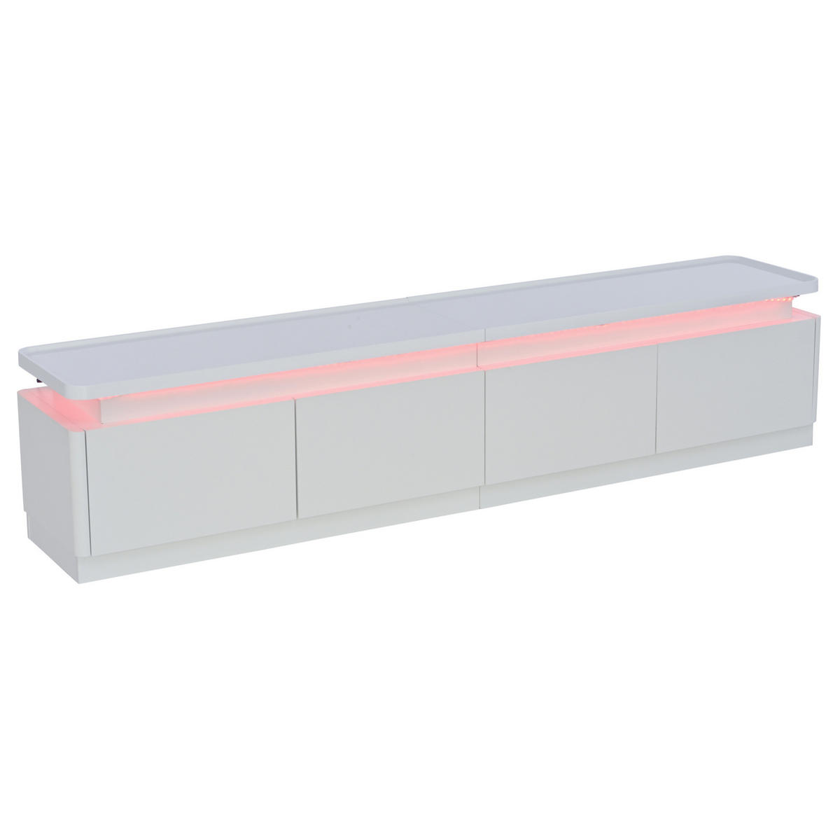 TV-SCHRANK mit 4 Schubladen 180 x 34 x 40 cm Hochglanz Weiß mit LED - Weiß, Holzwerkstoff (34/40/180cm) - Beauniv