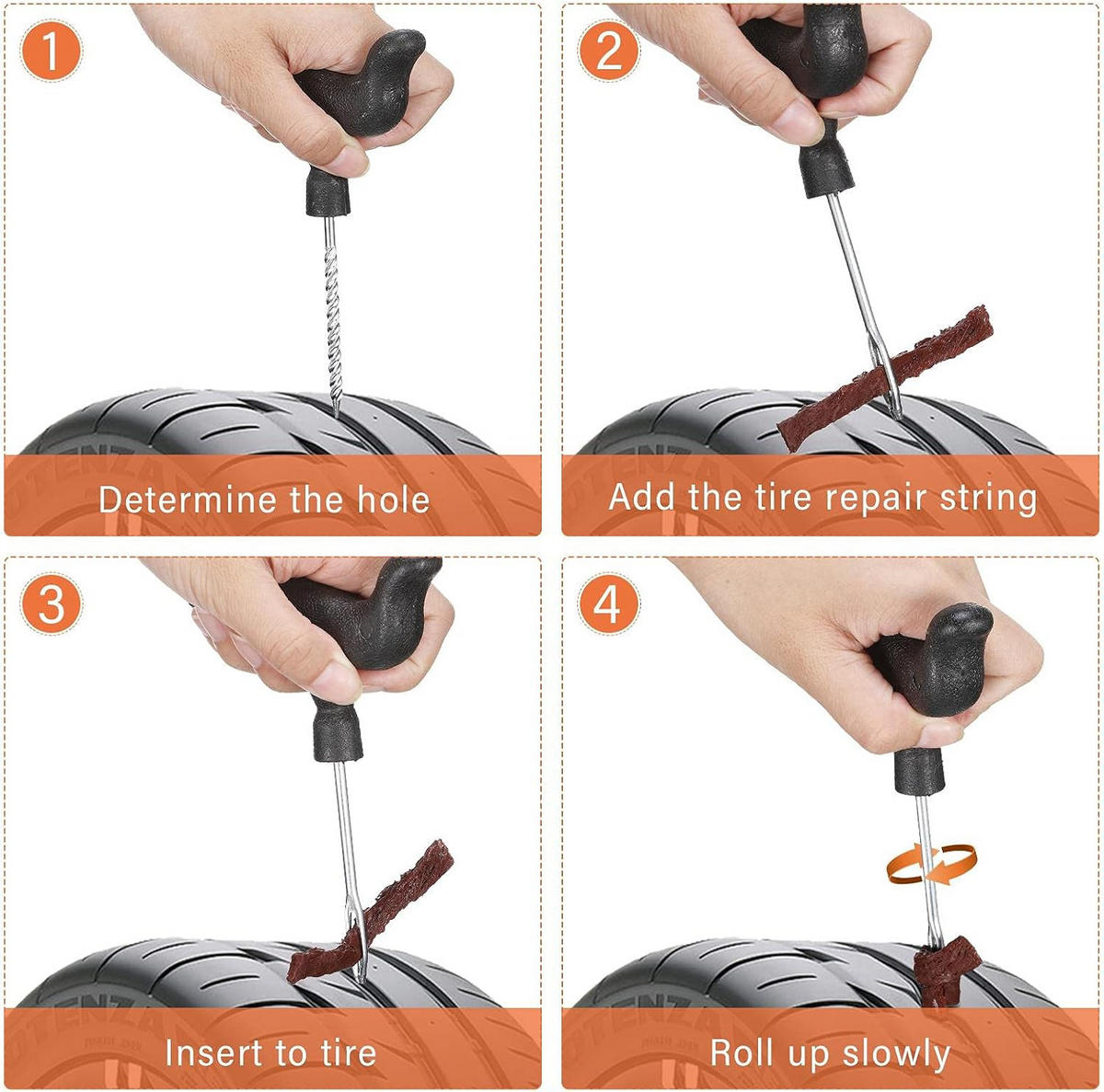 WERKZEUGSET – Zur Reparatur von Reifenpannen an Lkw, Wohnmobilen, Motorrädern und Pkw – 32-teiliges Set - Multicolor, Kunststoff (14/13.3/1.5cm) - DCA