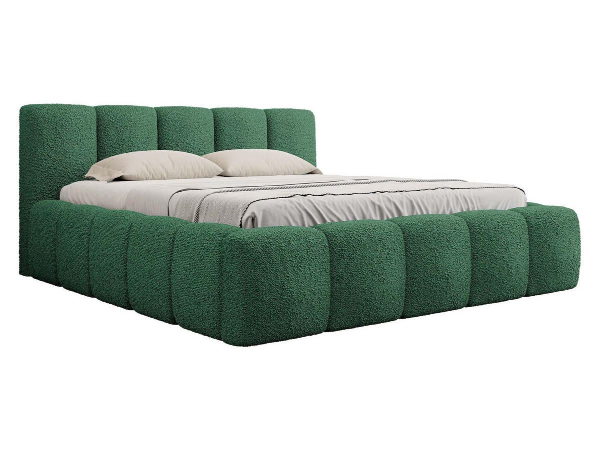 POLSTERBETT Kevson Boucle - Grün, Holzwerkstoff/Textil (160/200cm) - MIRJAN24