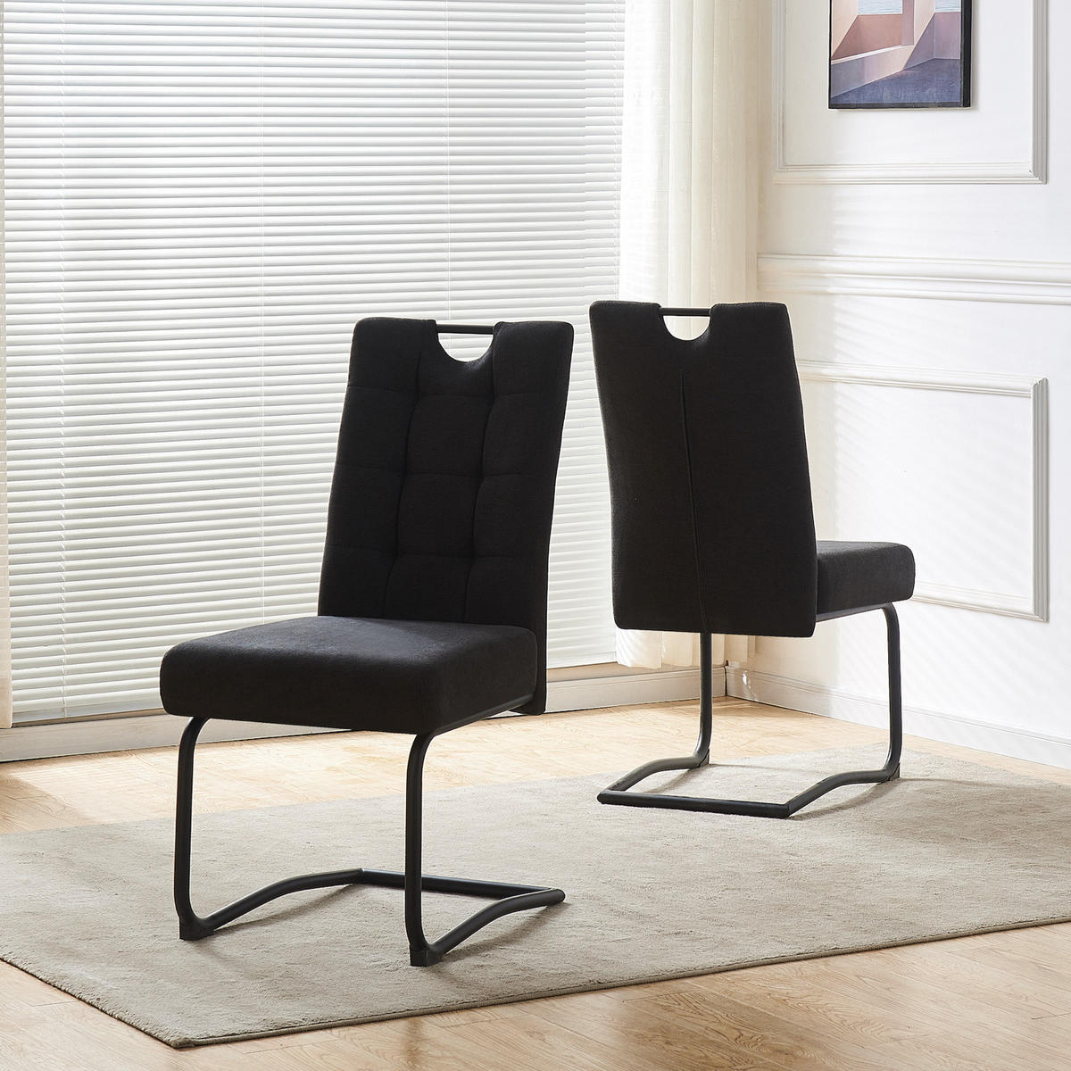 SCHWINGSTUHL SOFIA Anthrazit 2 Stück - Anthrazit, Textil/Metall (48/97/60cm) - B&D Home