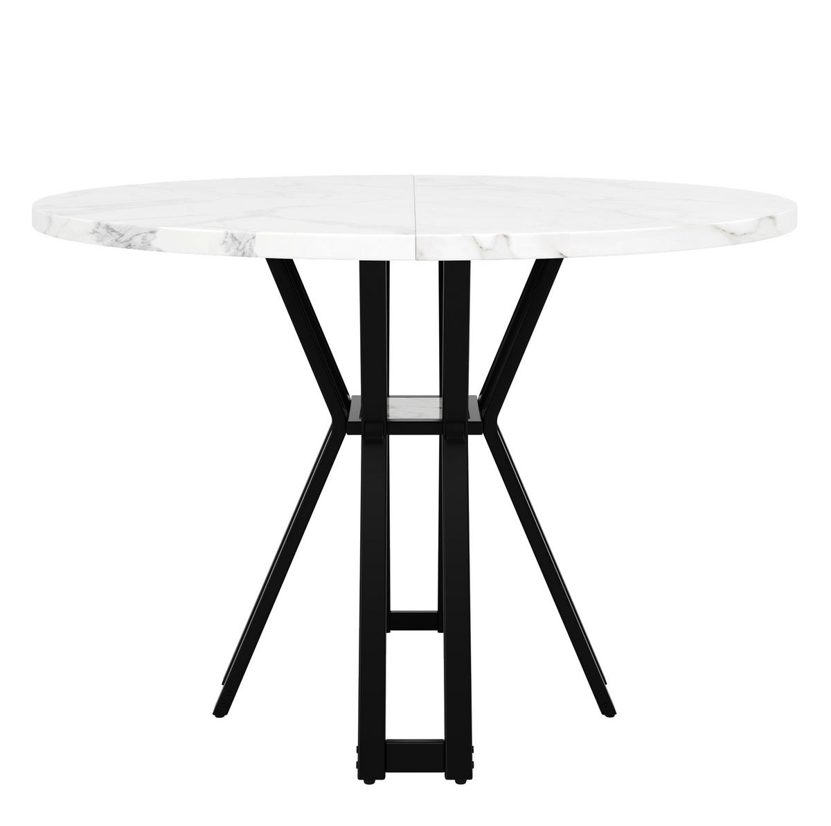 ESSTISCH, MDF-Tischplatte in Marmoroptik & Metallgestell, 100/100/76 cm, Schwarz - Schwarz, Holzwerkstoff (100/100/76cm) - Redom