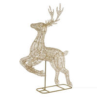 LED RENTIER Outdoor XXL 337 cm Weihnachtsdeko Groß Weihnachtsbeleuchtung mit Timer Warmweiß - Goldfarben, Kunststoff/Metall (204/337/66cm) - ECD-Germany