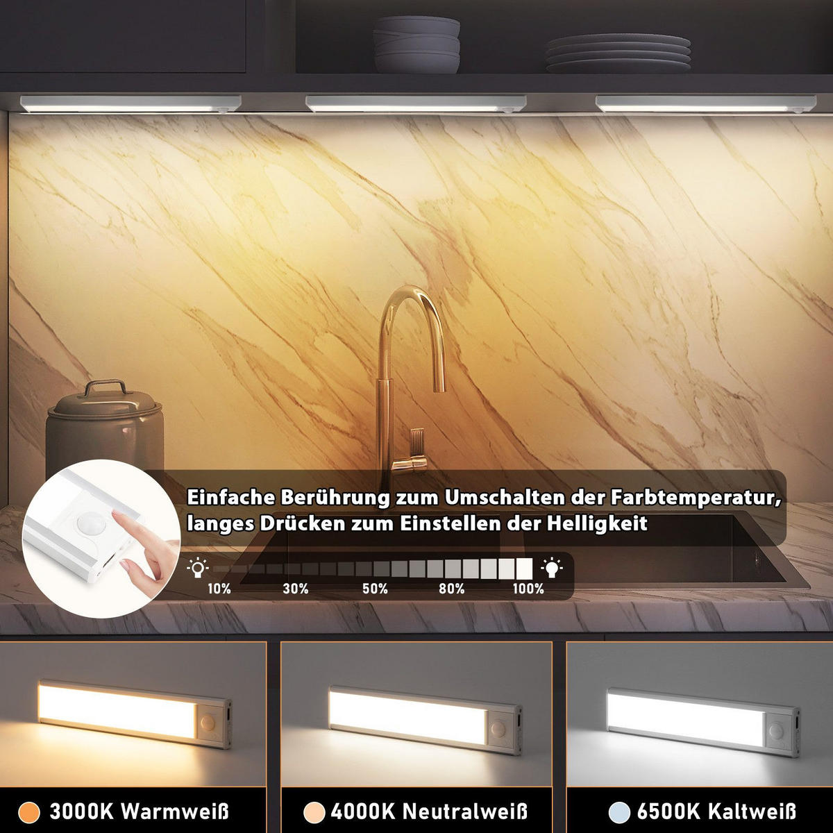 LED-UNTERBAULEUCHTE Beatrix II 20/4/1cm - Silberfarben, Metall (20/4/1cm) - Nettlife