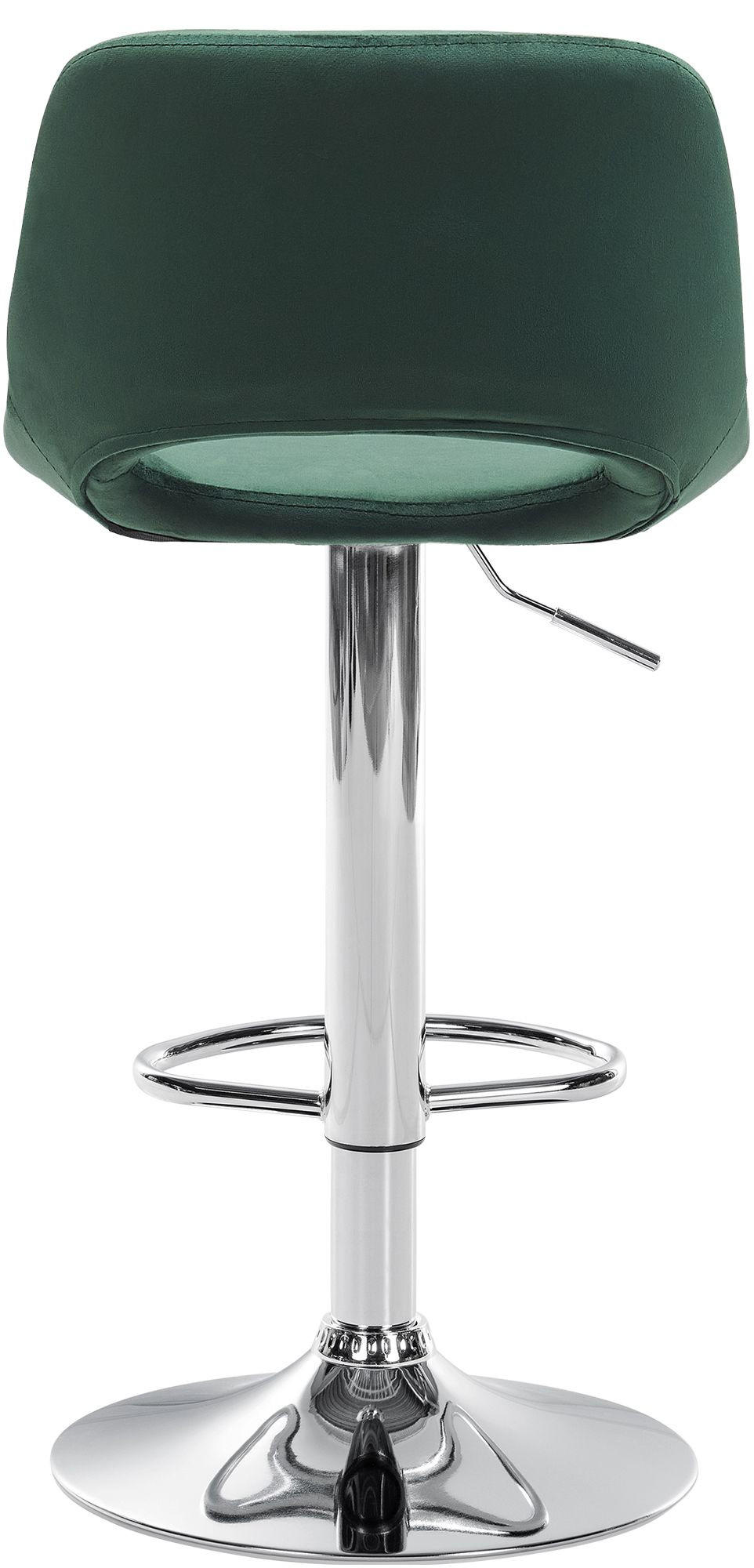 BARHOCKER JAKSON Grün Samt Chrom - Grün, Textil/Metall (42/86/46cm) - DELUKE