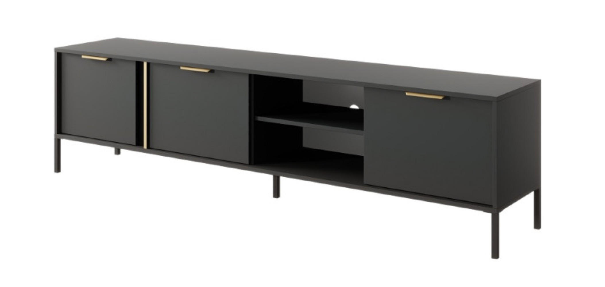 TV-LOWBOARD Anthrazit LARYSA F - Graphitfarben, Holzwerkstoff (202.9/53.4/39.5cm) - Sepro Meble