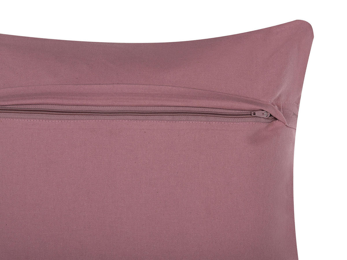 DEKOKISSEN 2er-Set Rosa 45/45 cm Vakayar - Pink, Naturmaterialien/Textil (45/45cm) - Beliani