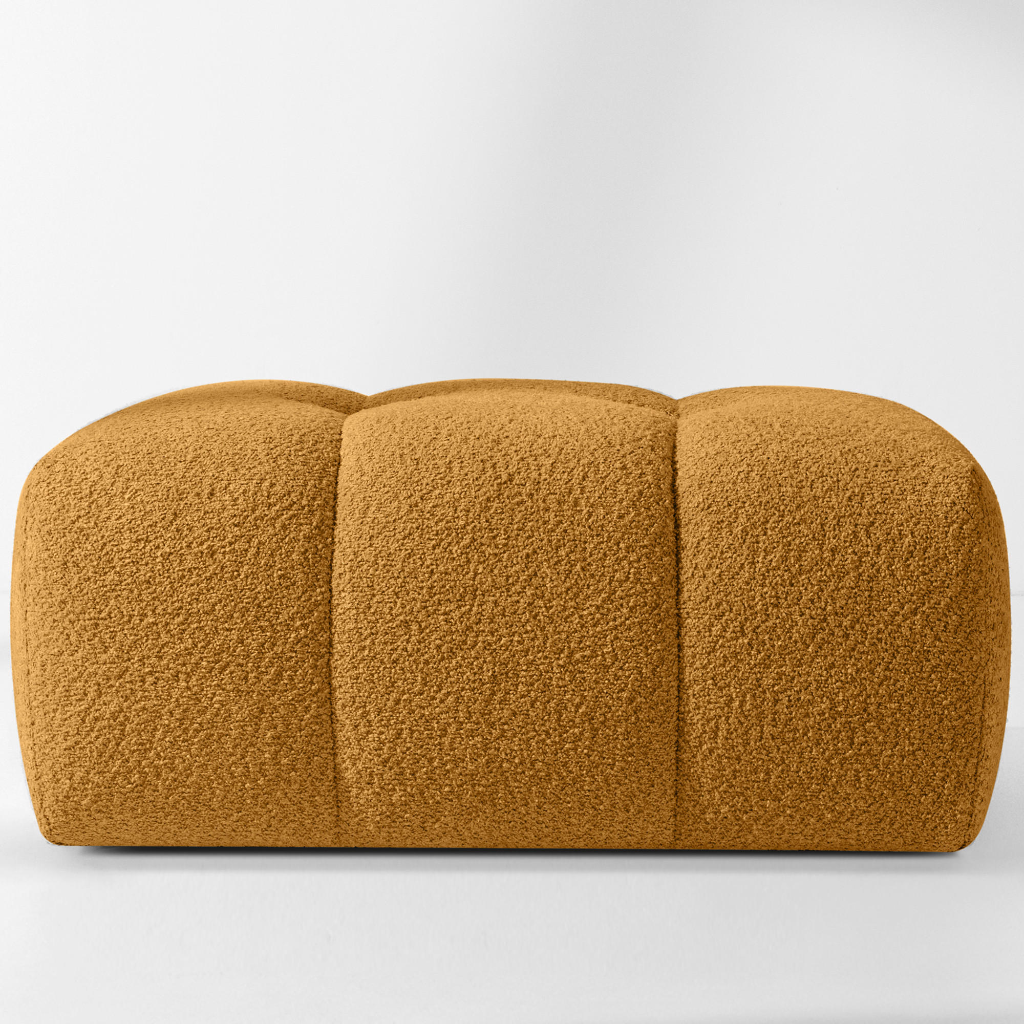 POUF RAVIA, Bouclé, Honigfarbe - Honig, Holz/Textil (96/45/50cm) - KONSIMO®