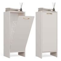 BADEZIMMERSCHRANK NINA 1K mit Wäschekorb Kaschmir 35 x 90 x 30 cm - Kaschmir, Holzwerkstoff (35/90/30cm)