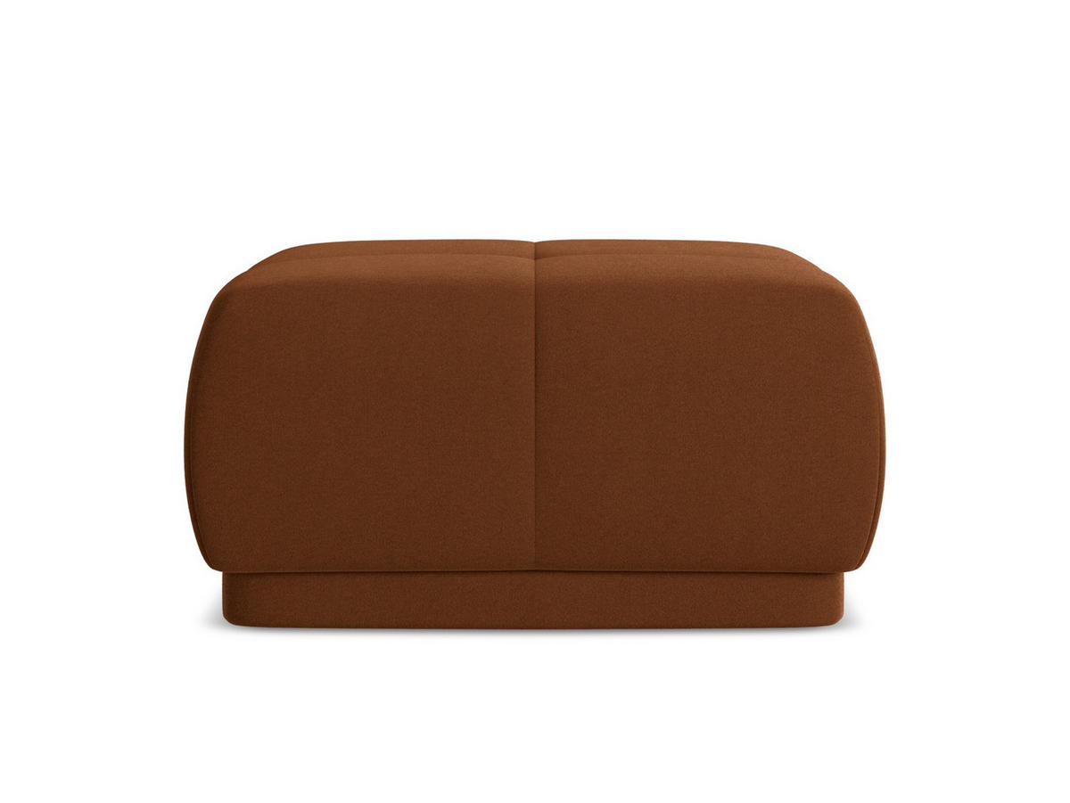 POUF Samt Stoff Orange - Terracotta/Schwarz, Kunststoff/Textil (60/35/60cm) - Makamii