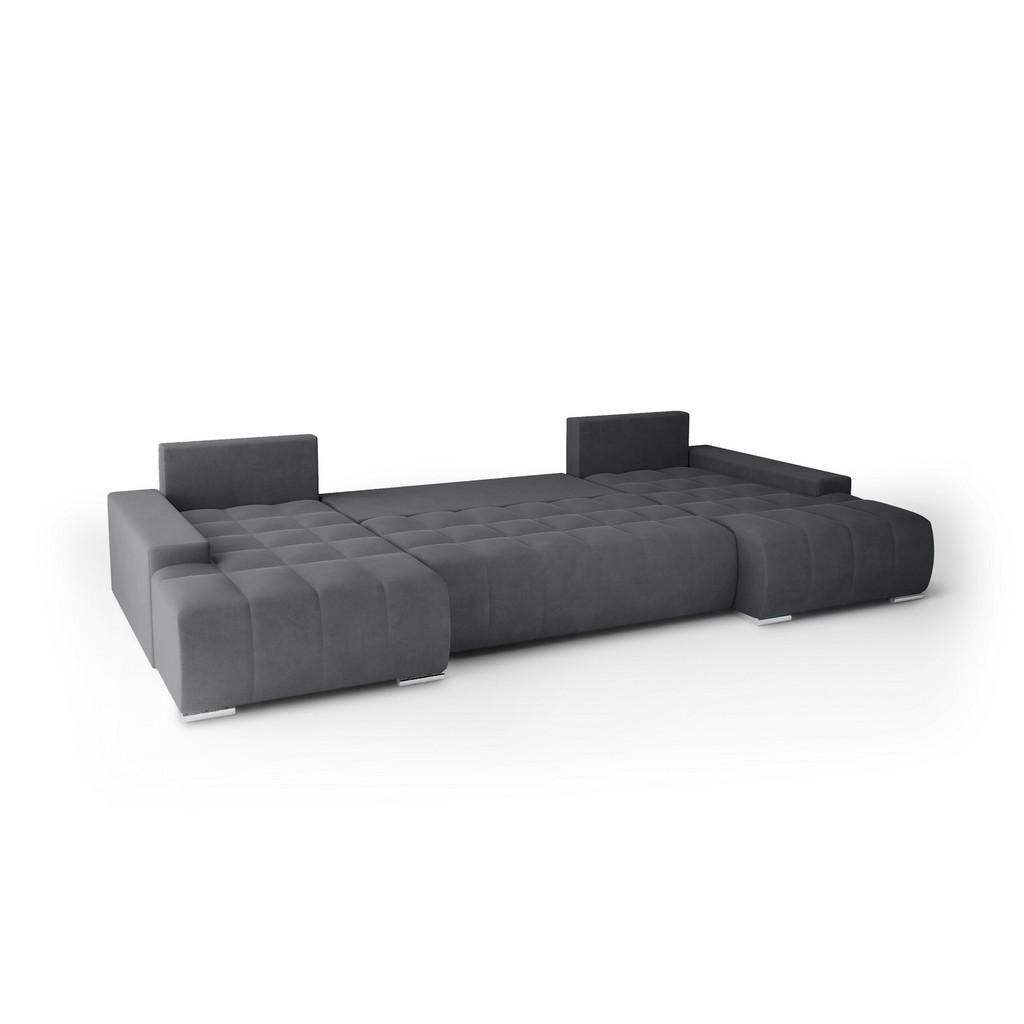 Thumbnail - Meblito Ecksofa, Dunkelgrau, Textil, U-Form, 350x85x185 cm, Wohnzimmer, Sofas & Couches, Wohnlandschaften, Wohnlandschaf...