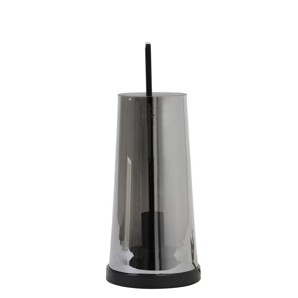 TISCHLEUCHTE Amando Ø23 x 53 cm, Rauchglas, Metall grau - Grau, Glas (53/23/53cm) - Light & Living