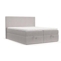 BOXBETT Velma 160/200 cm Beige im Riva Stoff - Beige/Schwarz, Holz/Holzwerkstoff (160/200cm) - AltaBeds