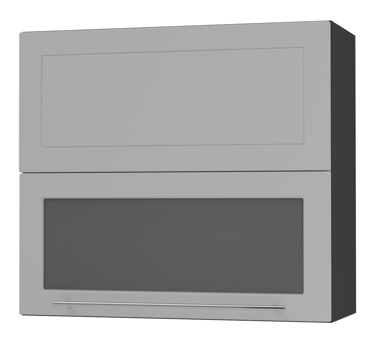 KÜCHENHÄNGESCHRANK Kvantum W8BS/80 Dust Grey Matt / Schwarz Matt 80 / 32,5 / 72cm - Schwarz/Grau, Holz/Holzwerkstoff (80/72/32.5cm) - Feldmann-Wohnen