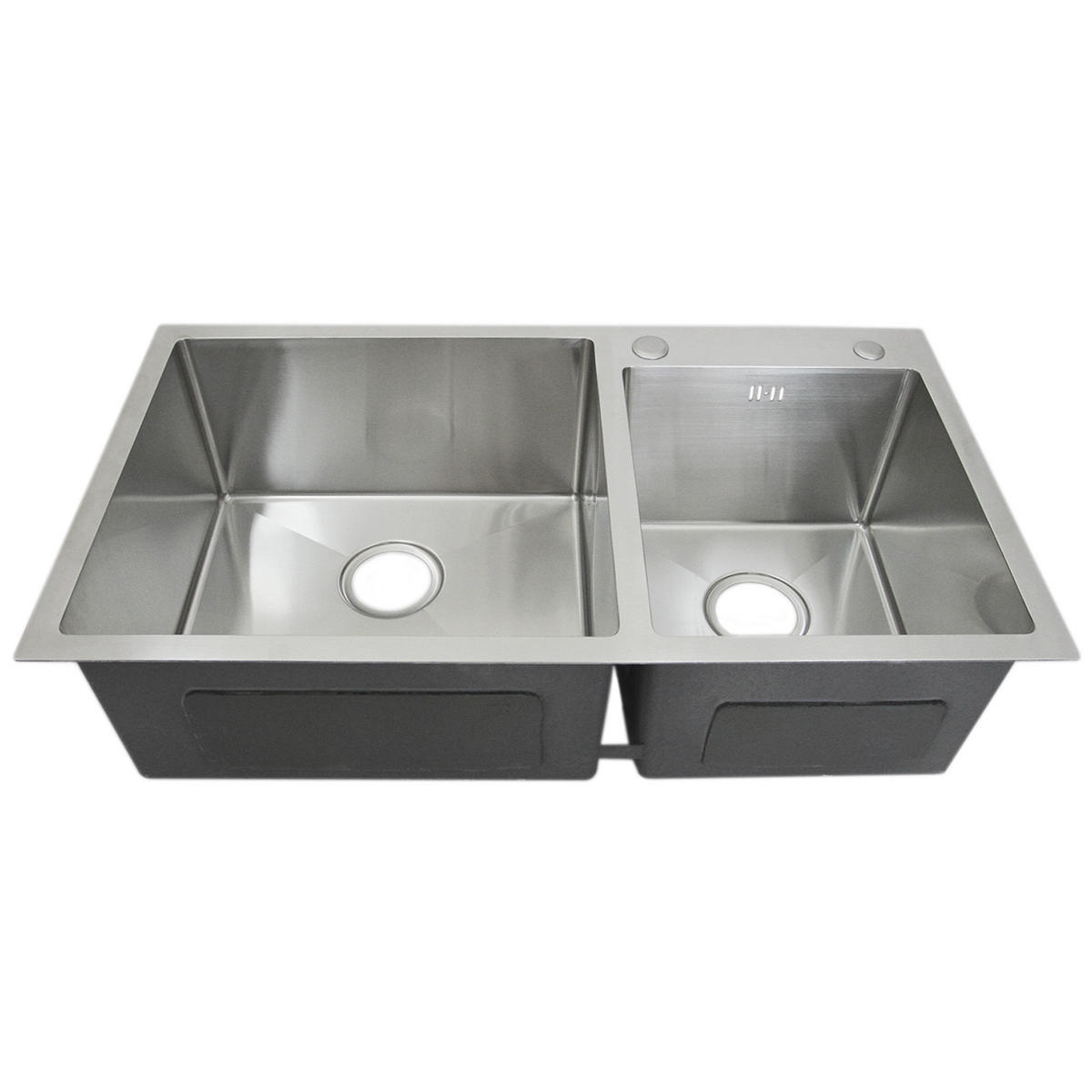 DOPPELSPÜLE Edelstahl - Alufarben, Metall (82/1/45cm) - Monstershop