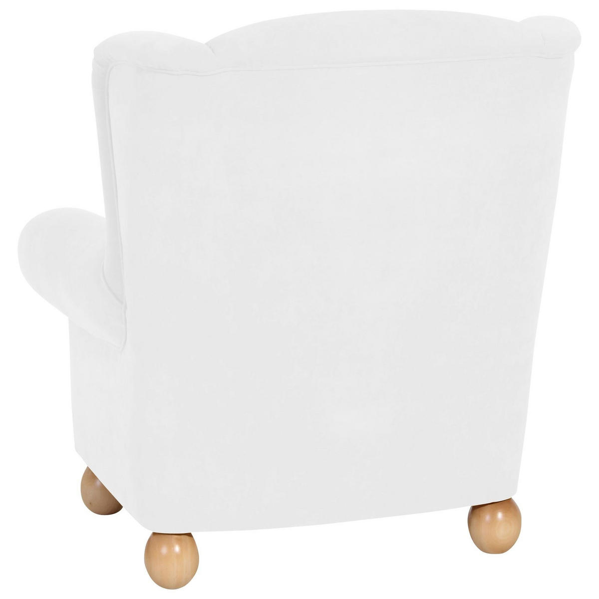 OHRENBACKENSESSEL Kasha Bezug Veloursstoff Buche natur / creme - Buchefarben/Creme, Kunststoff (93/103/87cm) - 58aufmkessel