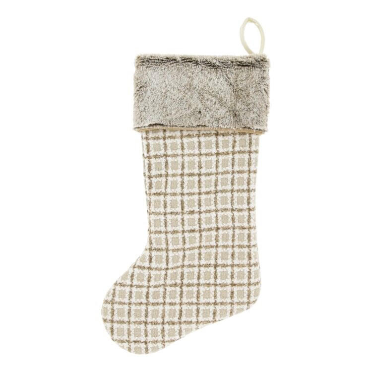 Unique Living Weihnachtsstrumpf Beige 20x50x50 cm
