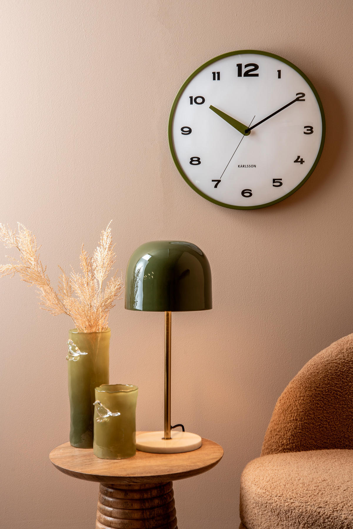 VASE Bird On Branch 9/9/27 cm - Grün, Glas (9.5/27cm) - Present Time