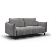 SOFA AERA 2,5-Sitzer, platingrau - Schwarz/Grau, Holz/Textil (187/89/96cm) - Courtois Laville