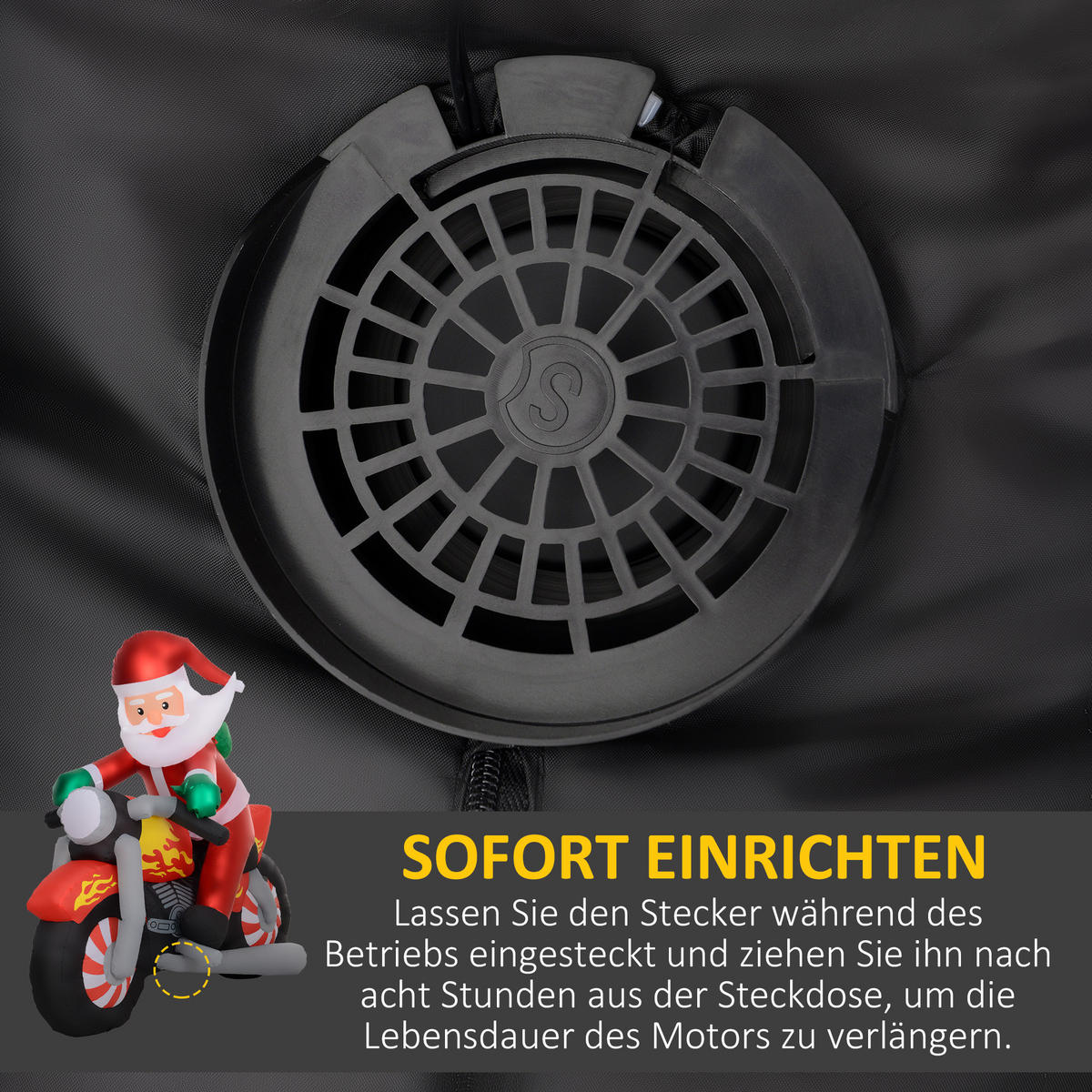 NAFUKOVACÍ vánoční dekorace, 1,7 m Santa Claus s LED osvětlením, zahradní dekorace - červená, plast (95/170/180cm) - Outsunny