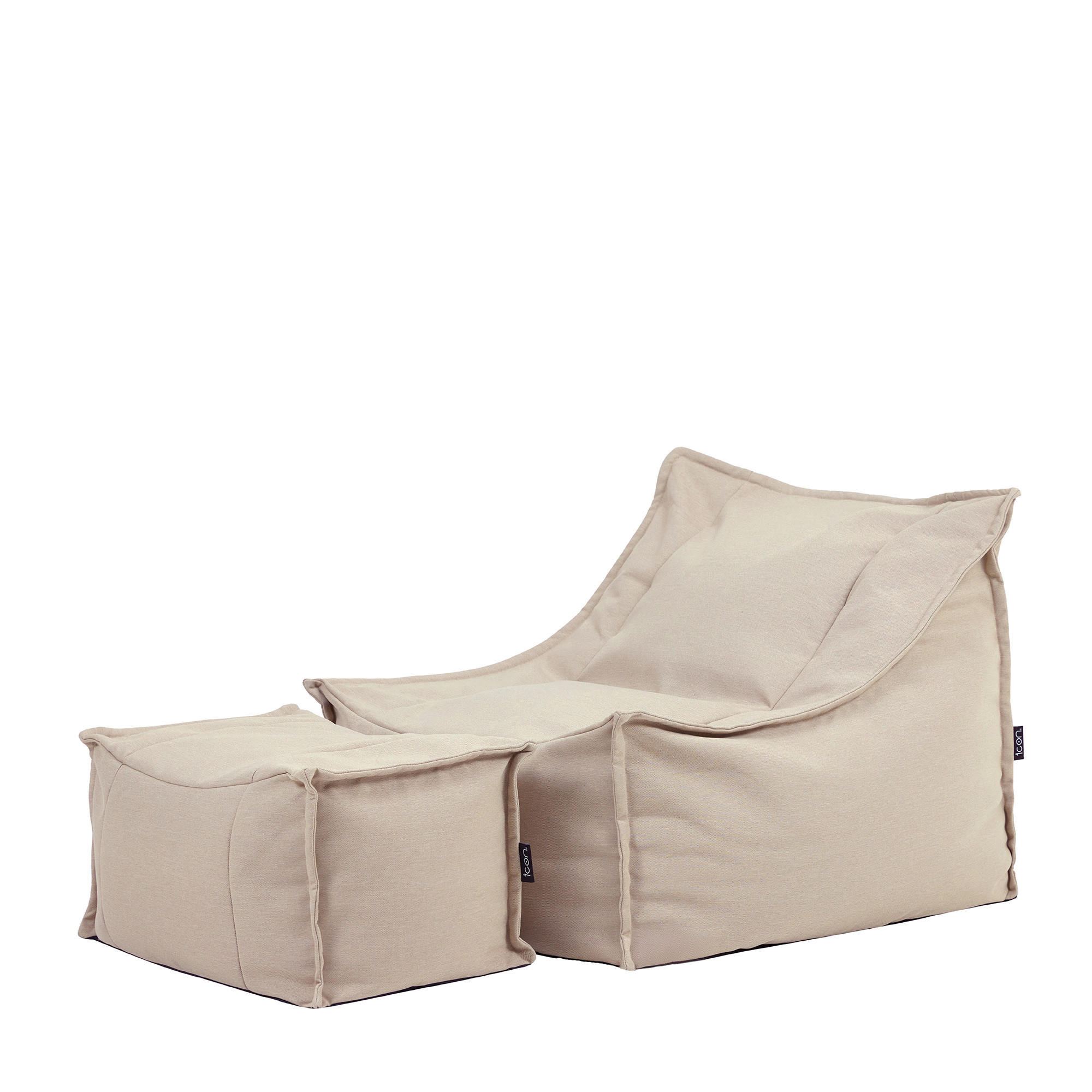 SITZSACK Outdoor-Sessel Alto + Hocker - Beige, Textil (94/75/94cm) - icon