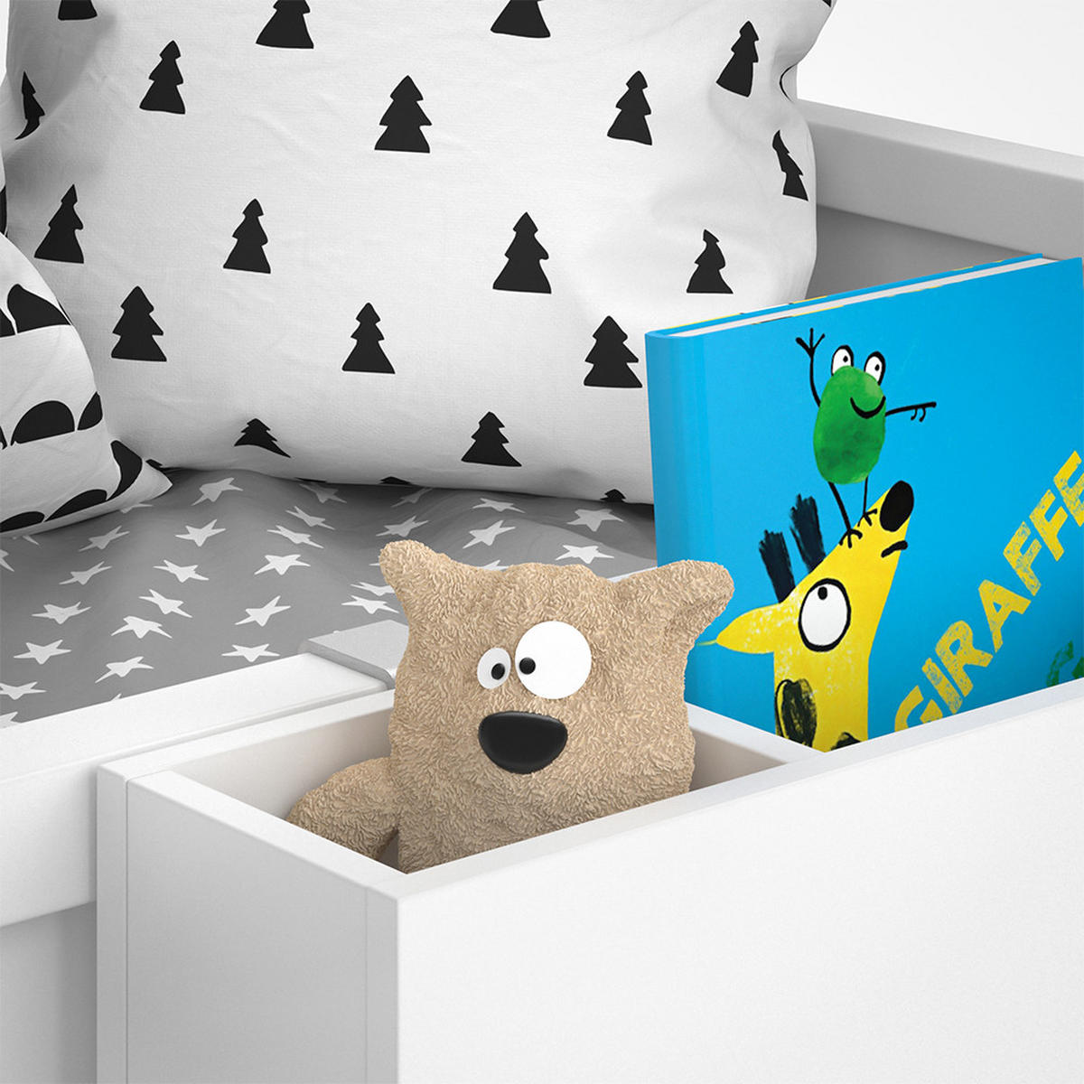 DETSKÁ POLICA DO POSTELE biely - biela, kompozitné drevo - VitaliSpa