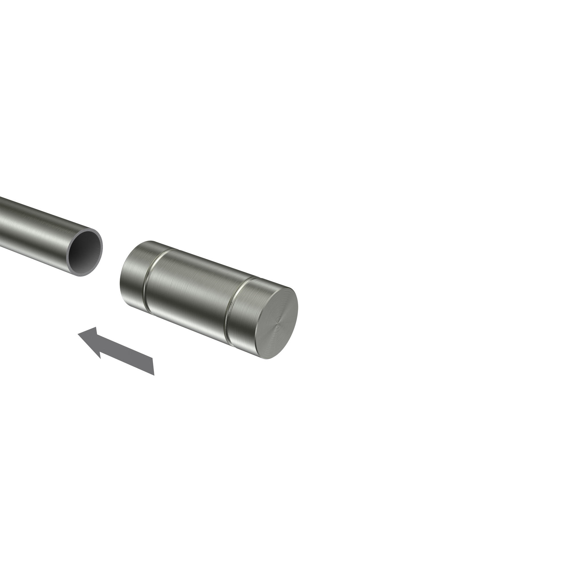 ENDSTÜCKE FÜR GARDINENSTANGEN 16 mm Ø, Jolly Edelstahl, Packung 2 Stück - Edelstahlfarben, Metall (5.1/2.2/2.2cm) - INTERDECO