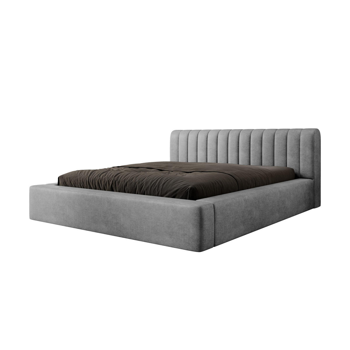 POLSTERBETT aus Polyester Vurmat 140x200 cm, Grau - Grau, Textil (140/200cm) - Fedve