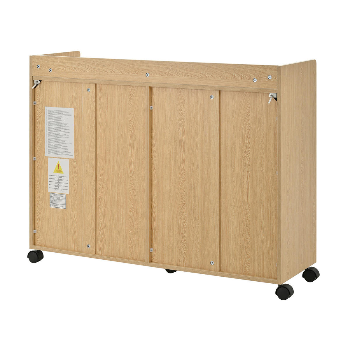 SCHUHSCHRANK 110/35/86 cm in Natur mit Rollen, Schubladen und offenen Fächern - Naturfarben, Holzwerkstoff (110/86/35cm) - Flora Grace