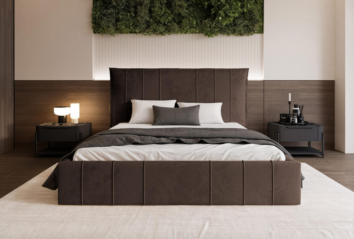 POLSTERBETT Acate 160x200 cm, Braun - Braun, Textil (160/200cm) - Fedve