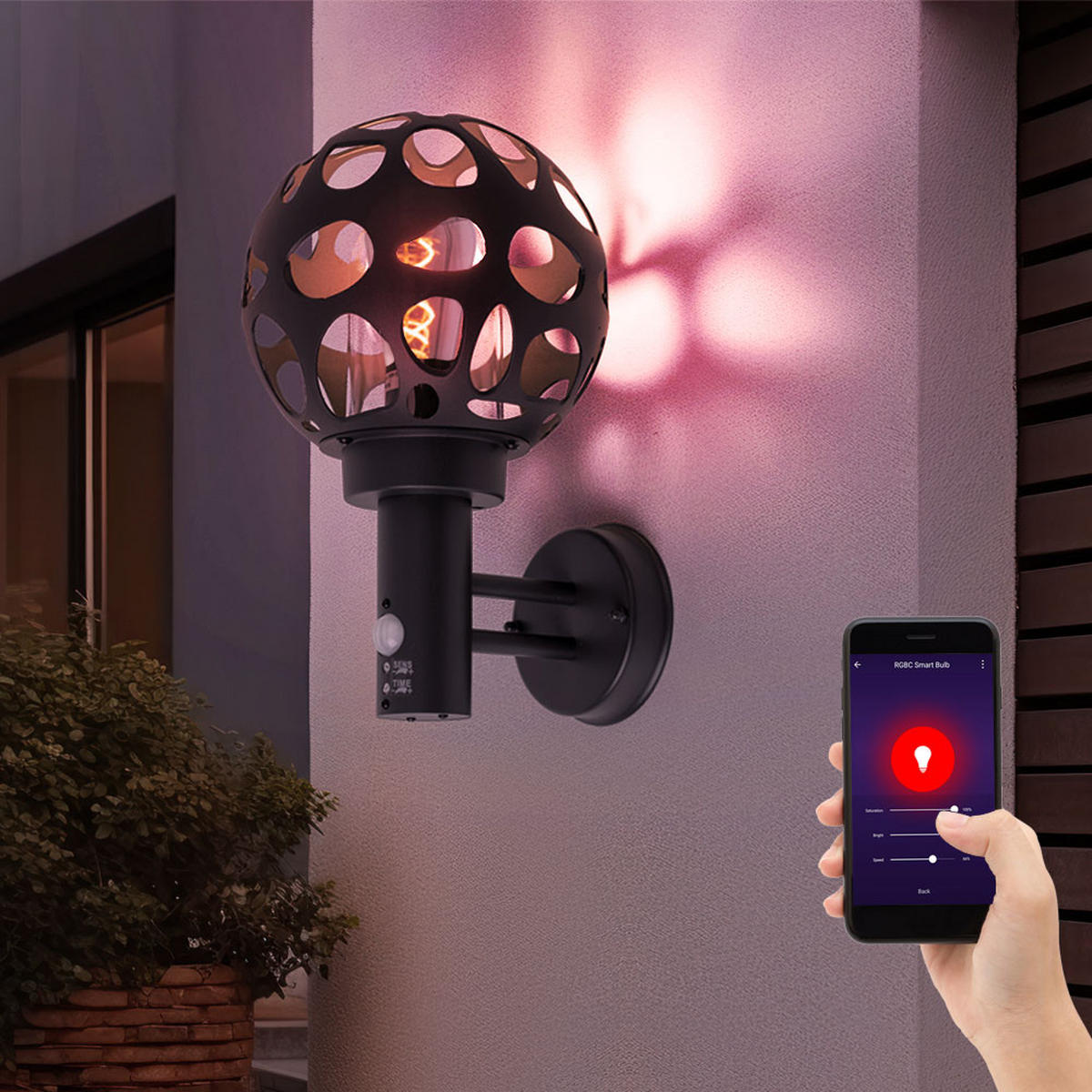 LED AUSSENLEUCHTE Hilario Edelstahl Anthrazit - Anthrazit, Metall (22.5/20/32.7cm) - Globo Lighting