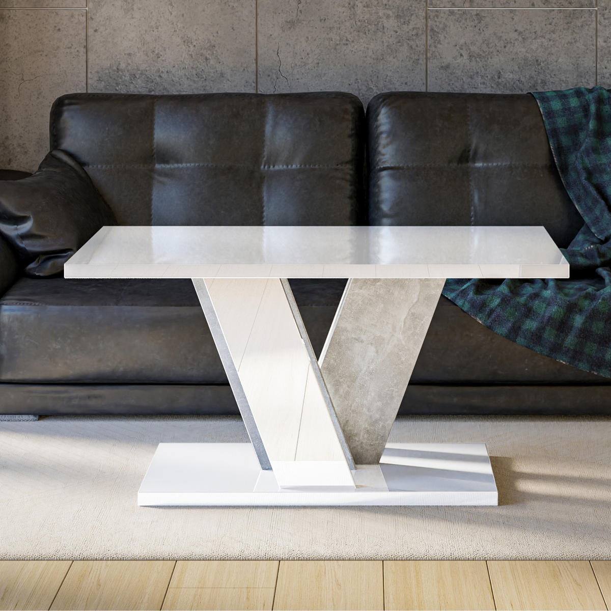 COUCHTISCH 110 cm Weiß glänzend - Weiß Hochglanz, Holzwerkstoff (70/110/60cm) - Home Collective