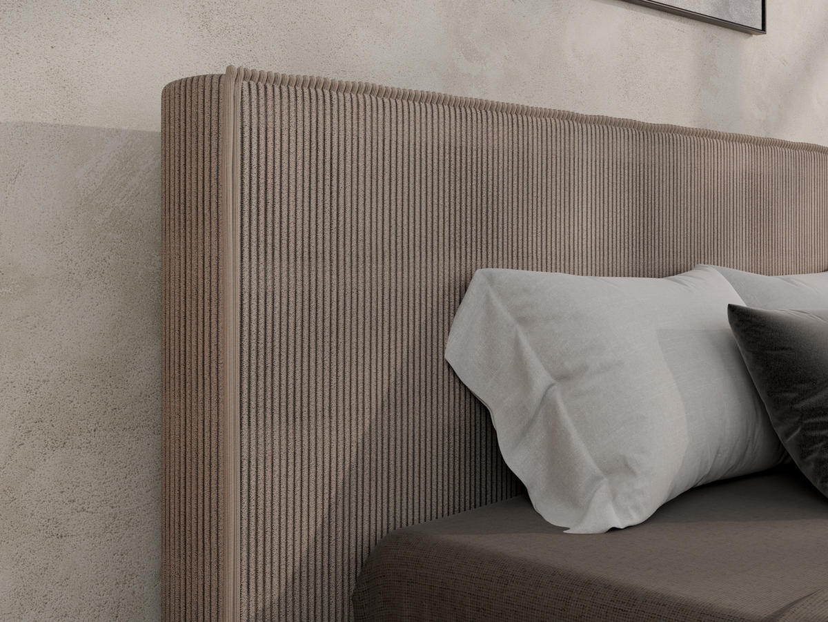 POLSTERBETT SANA 160x200cm Elegantes Polsterbett für modernen Wohnstil , Taschenfederkernmatratze LIORA(19cm), cappuccino - Cappuccino, Holz (160/200cm) - Panda Möbel