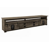 TV-BOARD Mango 260x50x60 grau lackiert RAILWAY #255 - Grau, Holz (260/60/50cm) - Massivmoebel24