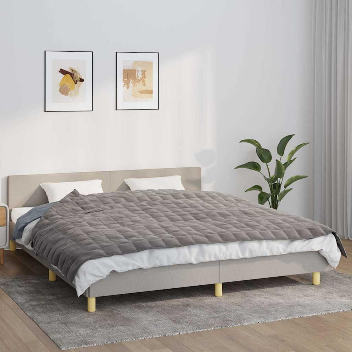 GEWICHTSDECKE Grau 155/220 Cm 7 Kg Stoff - Grau, Textil (150/220cm) - vidaXL