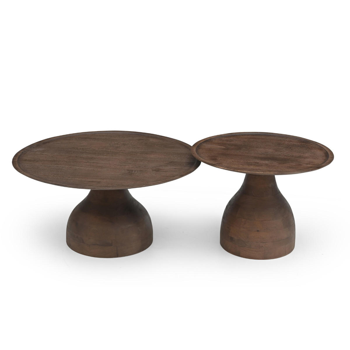 COUCHTISCH rund aus Mangoholz Ø60cm, dunkelbraun - Dunkelbraun, Holz (60/60/42cm) - Giga Meubel