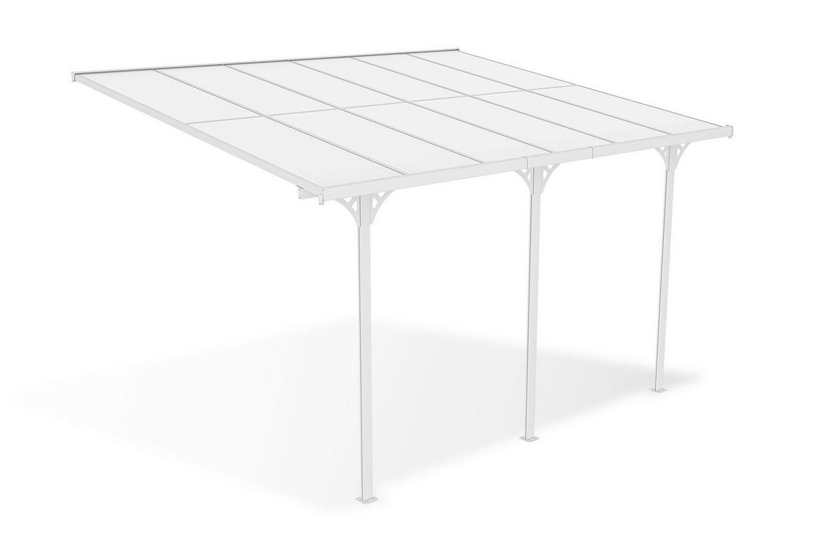 PERGOLA / CARPORT Kleo Weiß 4m x 3m - Weiß, Metall (374/270/300cm) - Cazeboo
