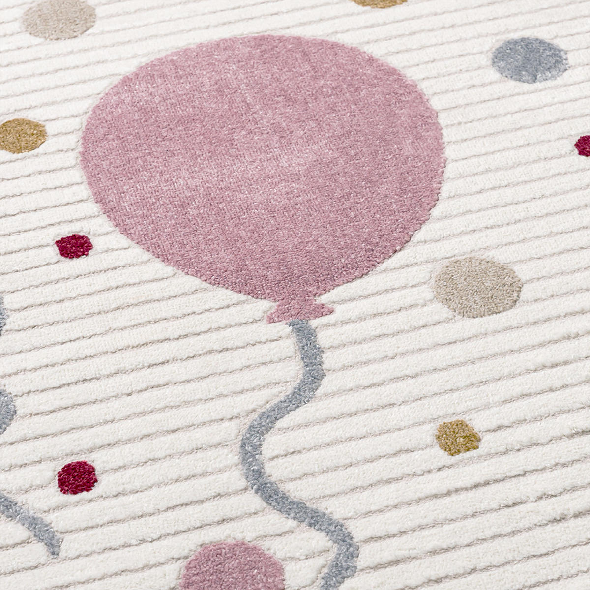 KINDERTEPPICH Alora Rosa Mazovia 160x230cm Creme Blau Ballon Kurzflor - Blau, Textil (160/230cm) - Mazovia