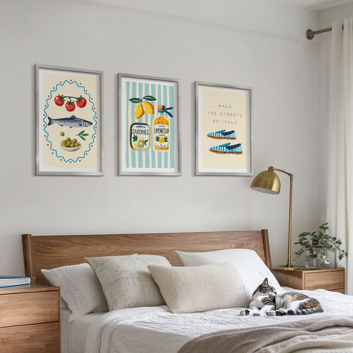 WANDBILDER 3er Set - 40x60 cm Silberner Rahmen - Italienische Aromen und Lifestyle-Bilder - Silberfarben, Kunststoff (40/60cm) - ArtPrintCave