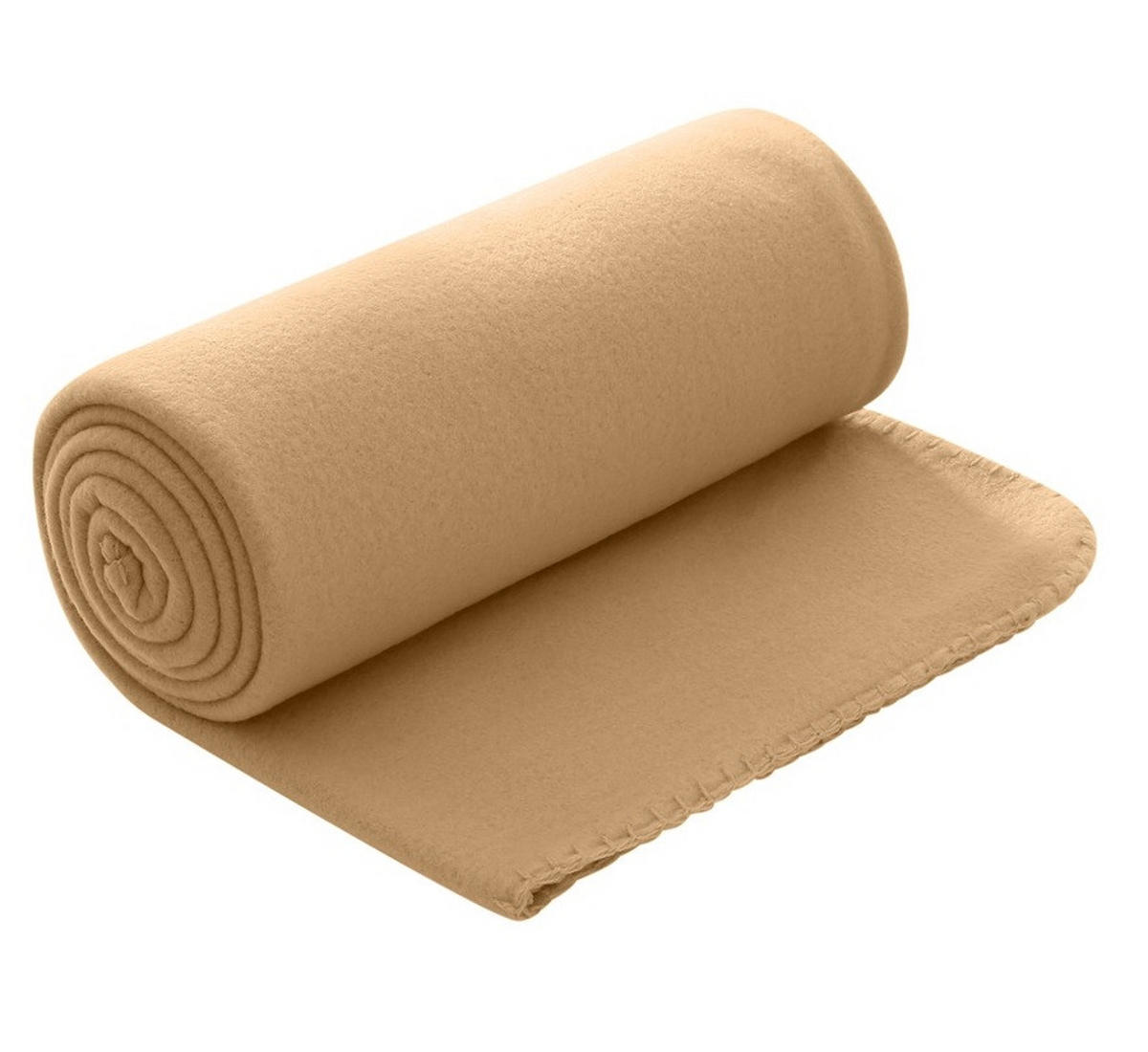 FLEECEDECKE 10er Set beige 130/160 cm Kettelrand Anti-Pilling - Beige, Textil (130/160cm) - wometo