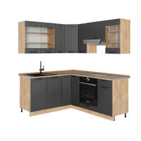 ROHOVÁ KUCHYŇ Fame-Line Tmavě šedá - medově dubová/tmavě šedá, kompozitní dřevo (190/81.6/60cm) - Vicco