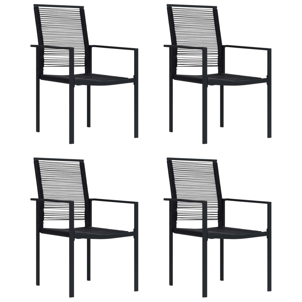 furnicato Gartenstühle Schwarz 55x90x55 cm