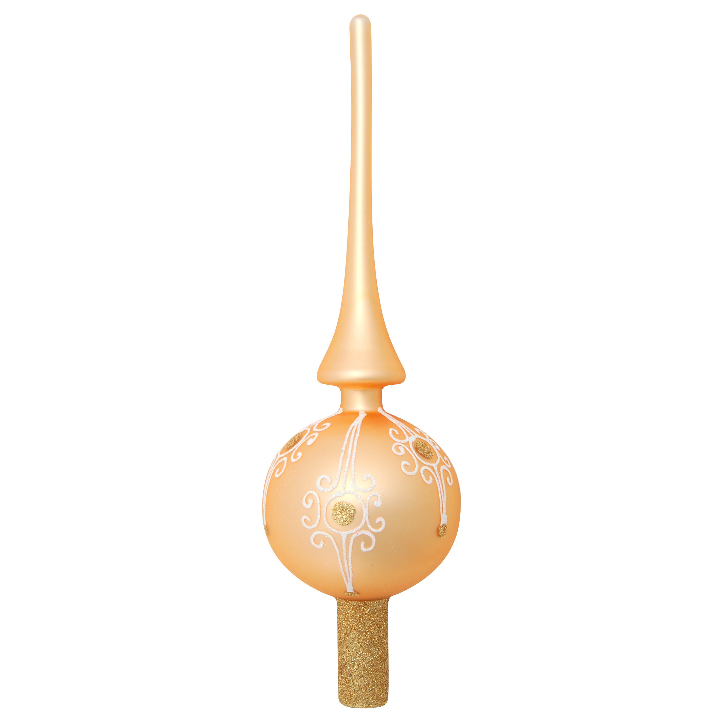 Krebs Glas Lauscha Baumspitze Gold 27 cm