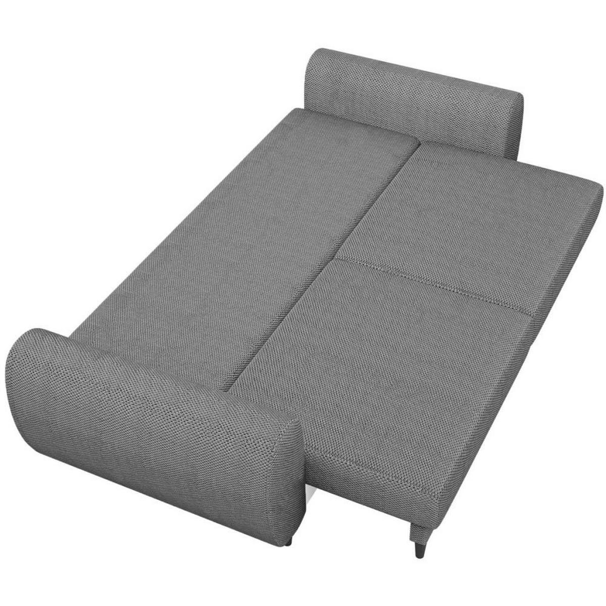 3-SITZER SCHLAFSOFA Cortez grau - Schwarz/Grau, Textil (251/76/95cm) - Beautysofa