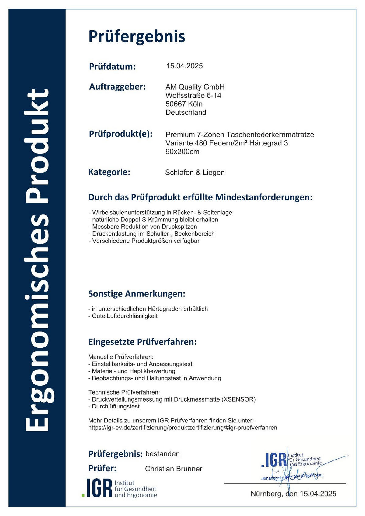 TASCHENFEDERKERNMATRATZE Premium 140/200 cm H3 - 24cm Höhe & Tencel Bezug - Weiß, Textil (140/200cm) - AM Qualitätsmatratzen