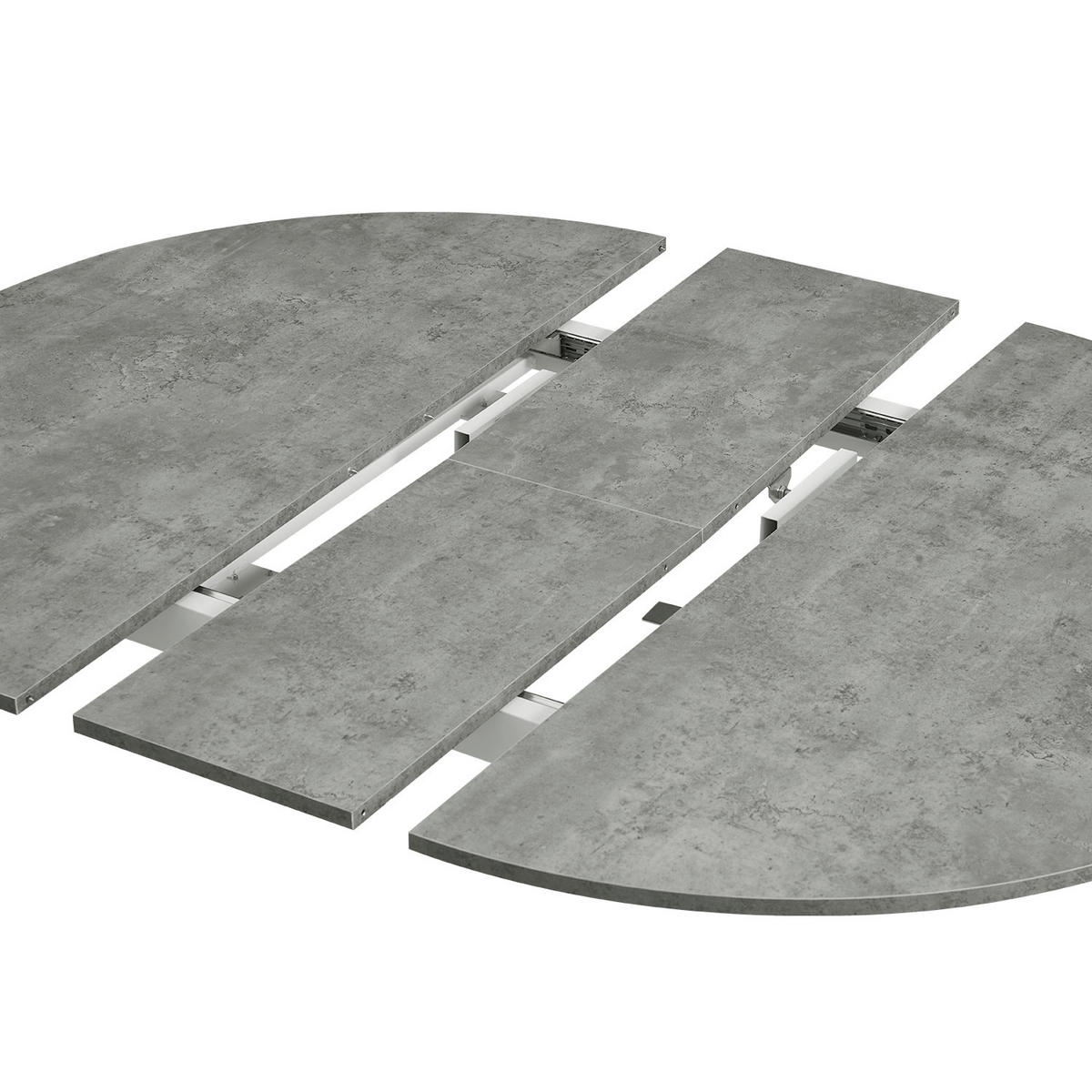 ESSTISCH LIV 120-150/120/76 cm Rund Beton - Weiß/Grau, Holzwerkstoff (120/120/76cm) - B&D Home