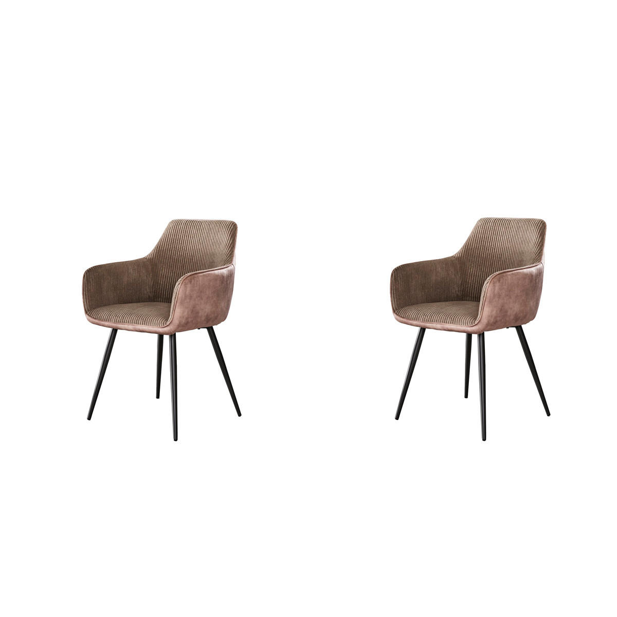 ESSZIMMERSTUHL Rib Beige 59/57/85 cm 2er-Set - Beige, Textil (57/85/59cm) - Hoyz Collection