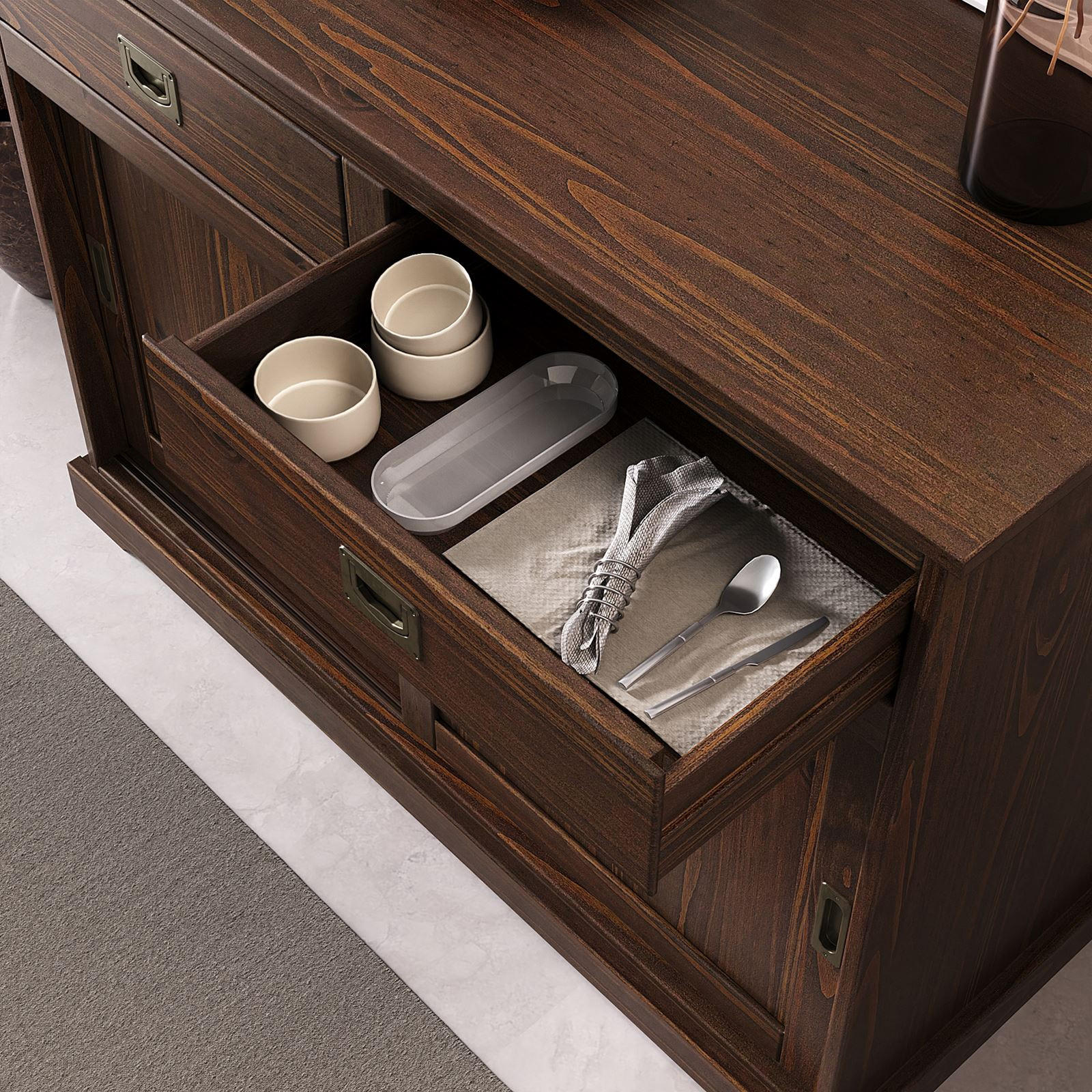 KOMMODE SAVONA - Nussbaumfarben, Holz (110/84/46cm) - IDIMEX