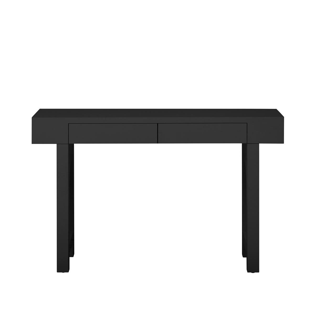 KONZOLOVÝ stolek z MDF 120x35,5x76,5 cm černý se 2 zásuvkami, USB, Type-C a nastavitelnými nožkami - černá, kompozitní dřevo (35.5/120/76.5cm) - Modfu