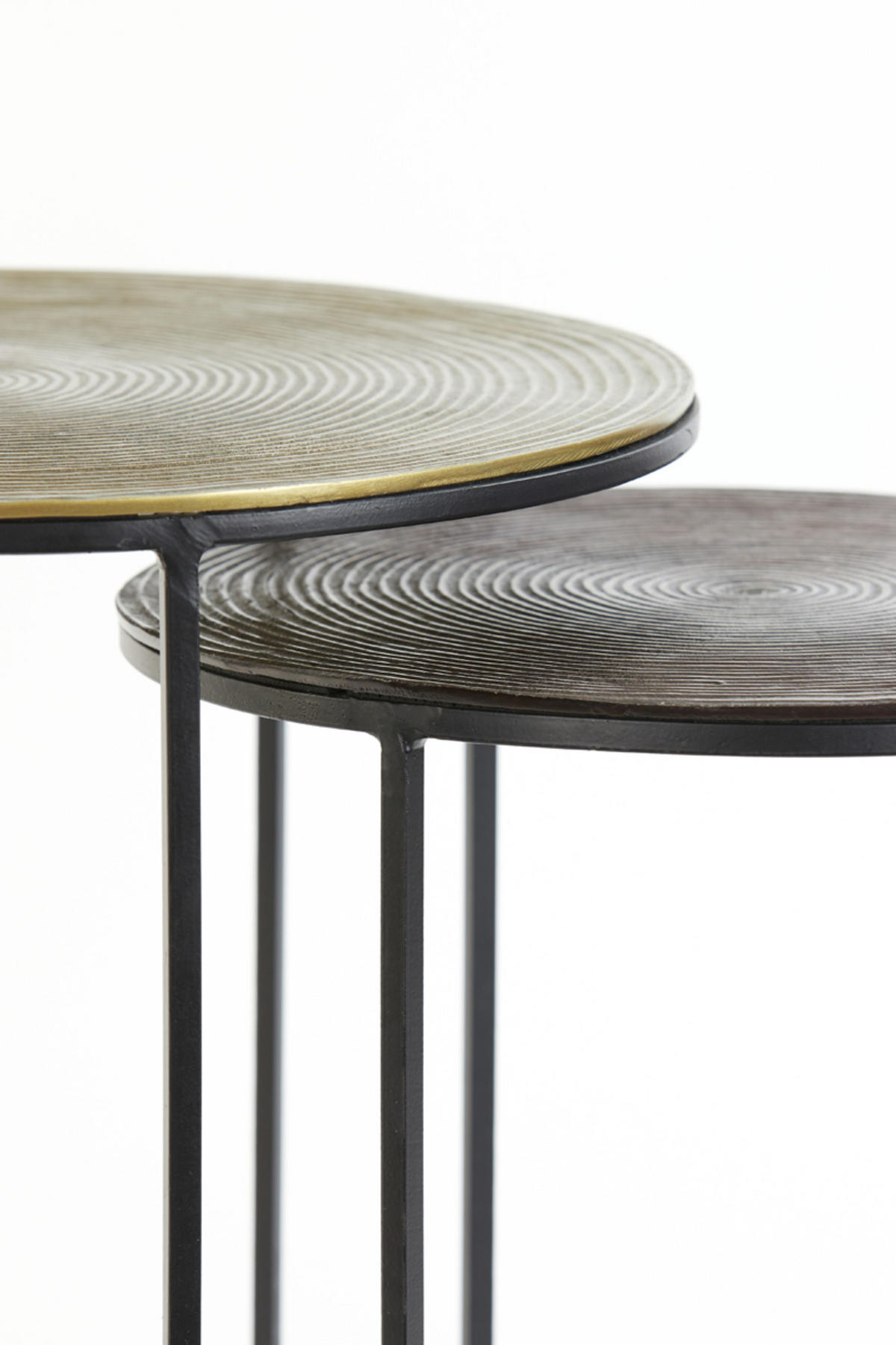 BEISTELLTISCH Talca Bronze Ø49/52 cm 2er-Set - Messingfarben/Bronzefarben, Metall (49/49/50.5cm) - Light & Living