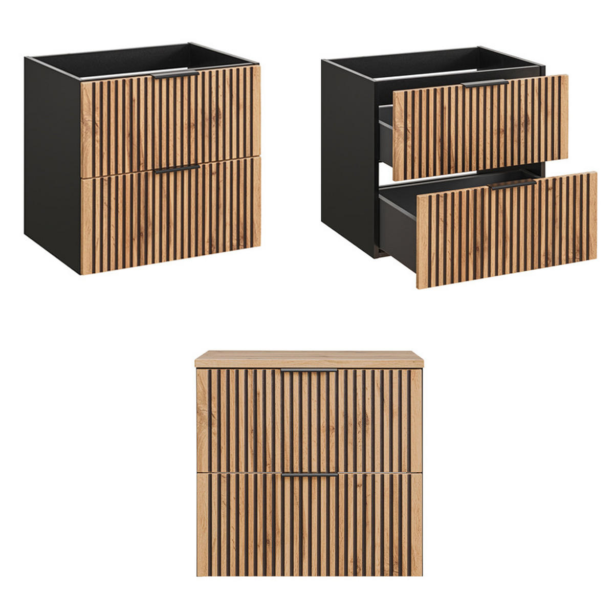 WASCHTISCH Xanten-56 - Braun, Holzwerkstoff (101/73/47cm) - Lomado